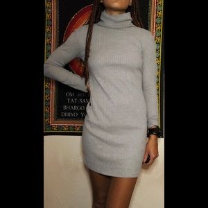 S Wet Seal Open Back Gray TurtleNeck Sweater Dress